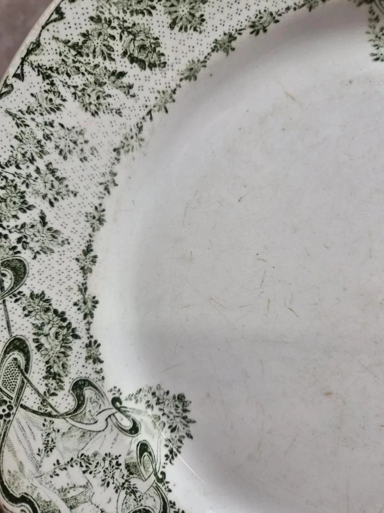 Oude ijzeraarde schaal Creil en Montereau model Compiègne groen – photo 4